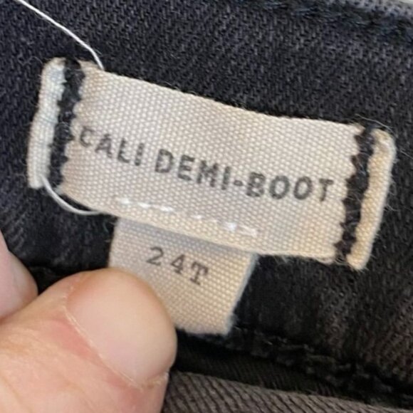 Madewell Womens Jeans 24T Cali Demi-Boot Gray Denim Raw Hem Stretchy Waist Slim - Picture 4 of 16